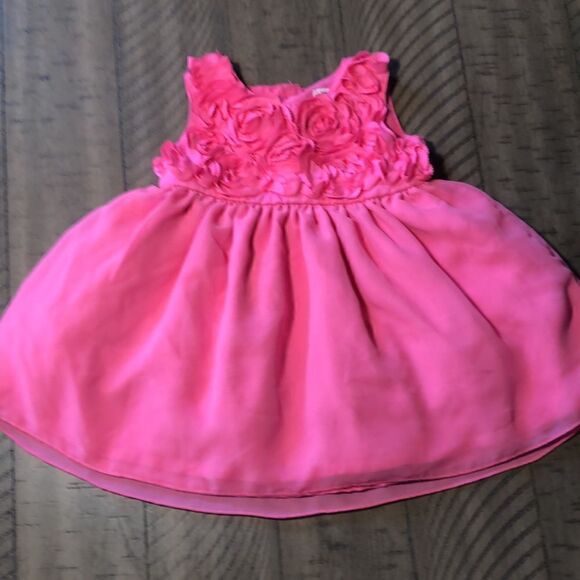 Neon pink Floral Appliqué Dress with built in layers and crinoline by Carter’s - Picture 11 of 15